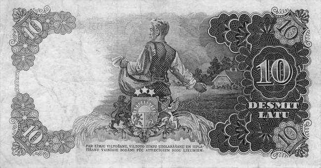 Lettland p29d 10 Latu 1939